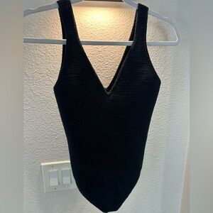 Abercrombie & Fitch Black Ribbed Bodysuit